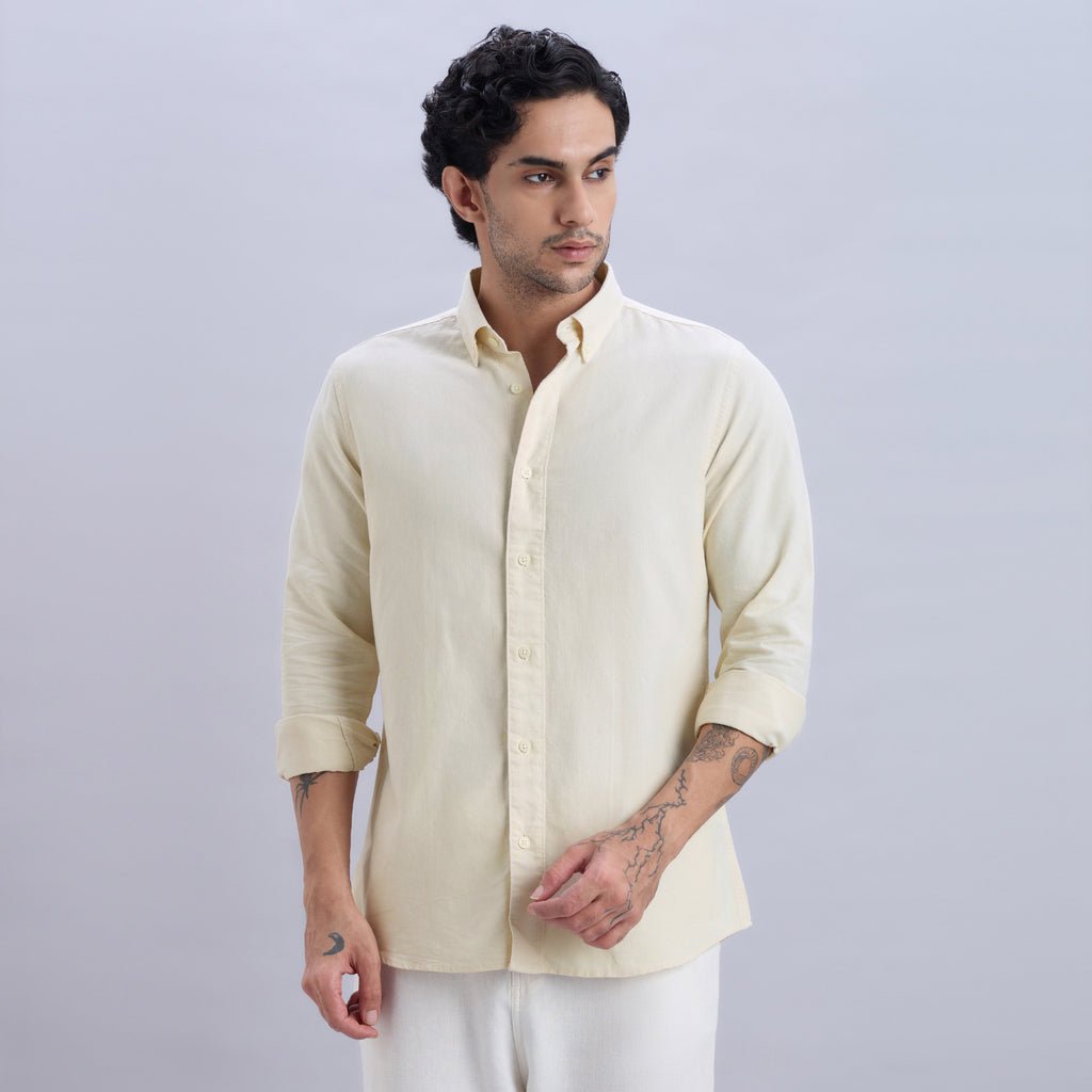 Ivory Cotton-Linen Shirt