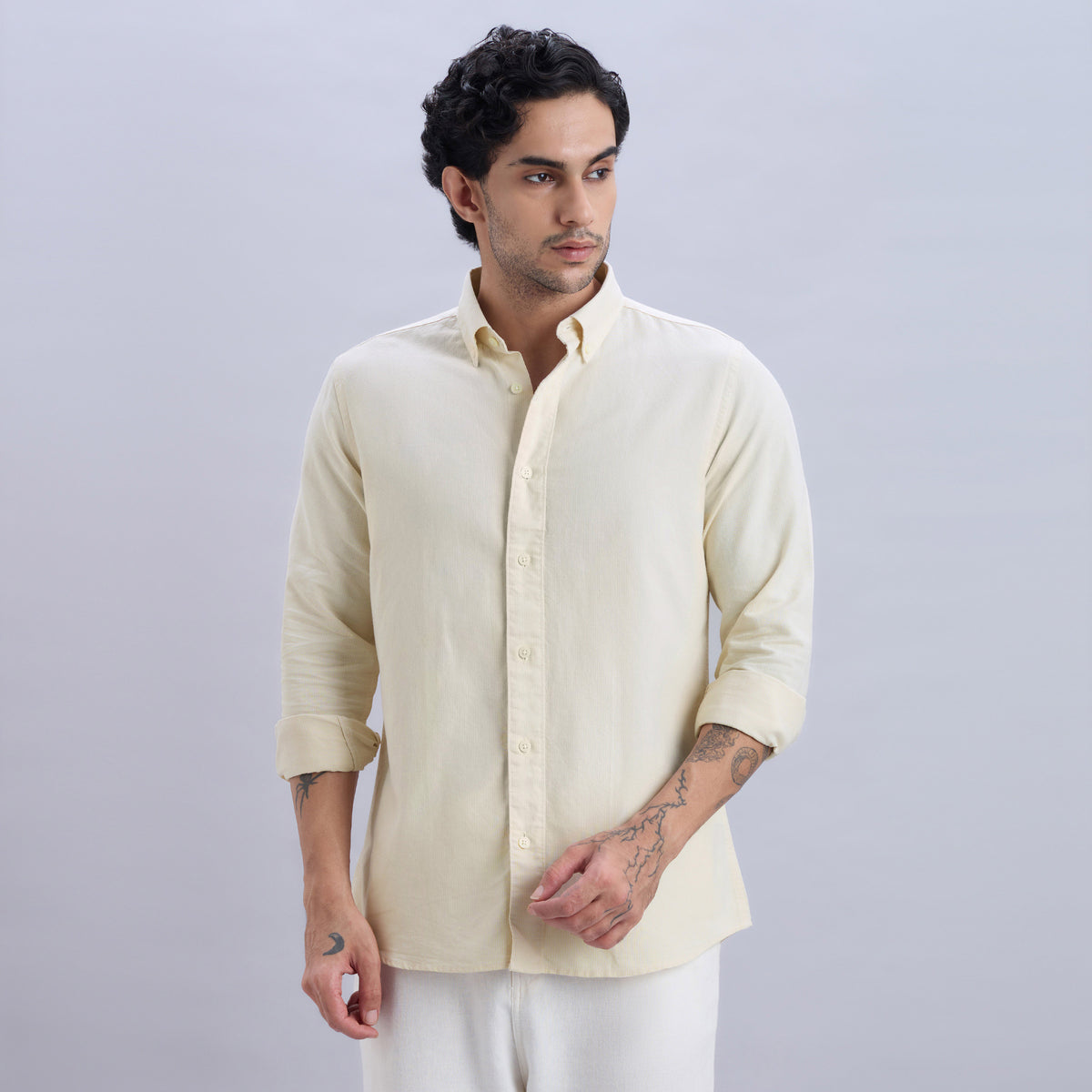 Ivory Cotton-Linen Shirt
