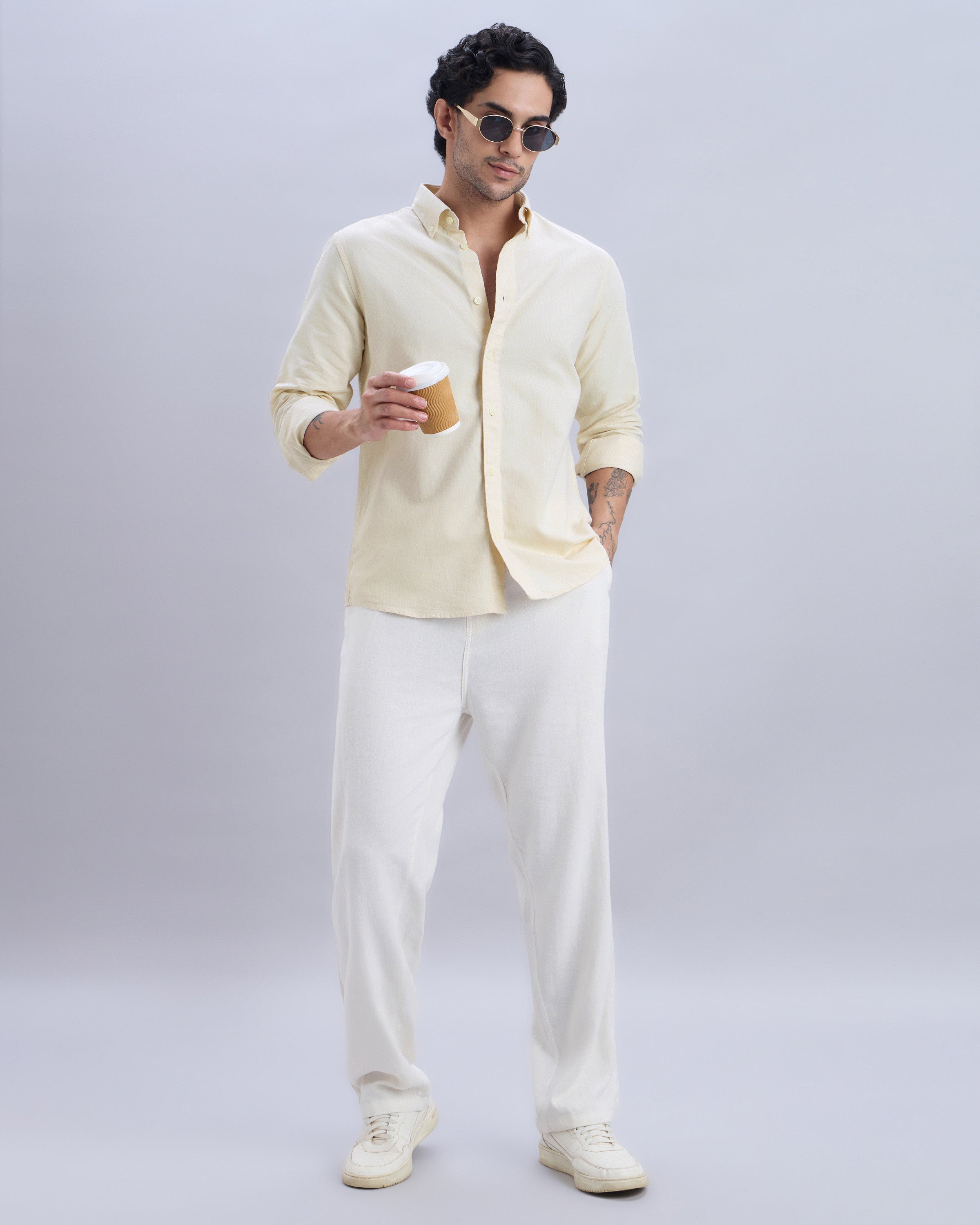 Ivory Cotton-Linen Shirt