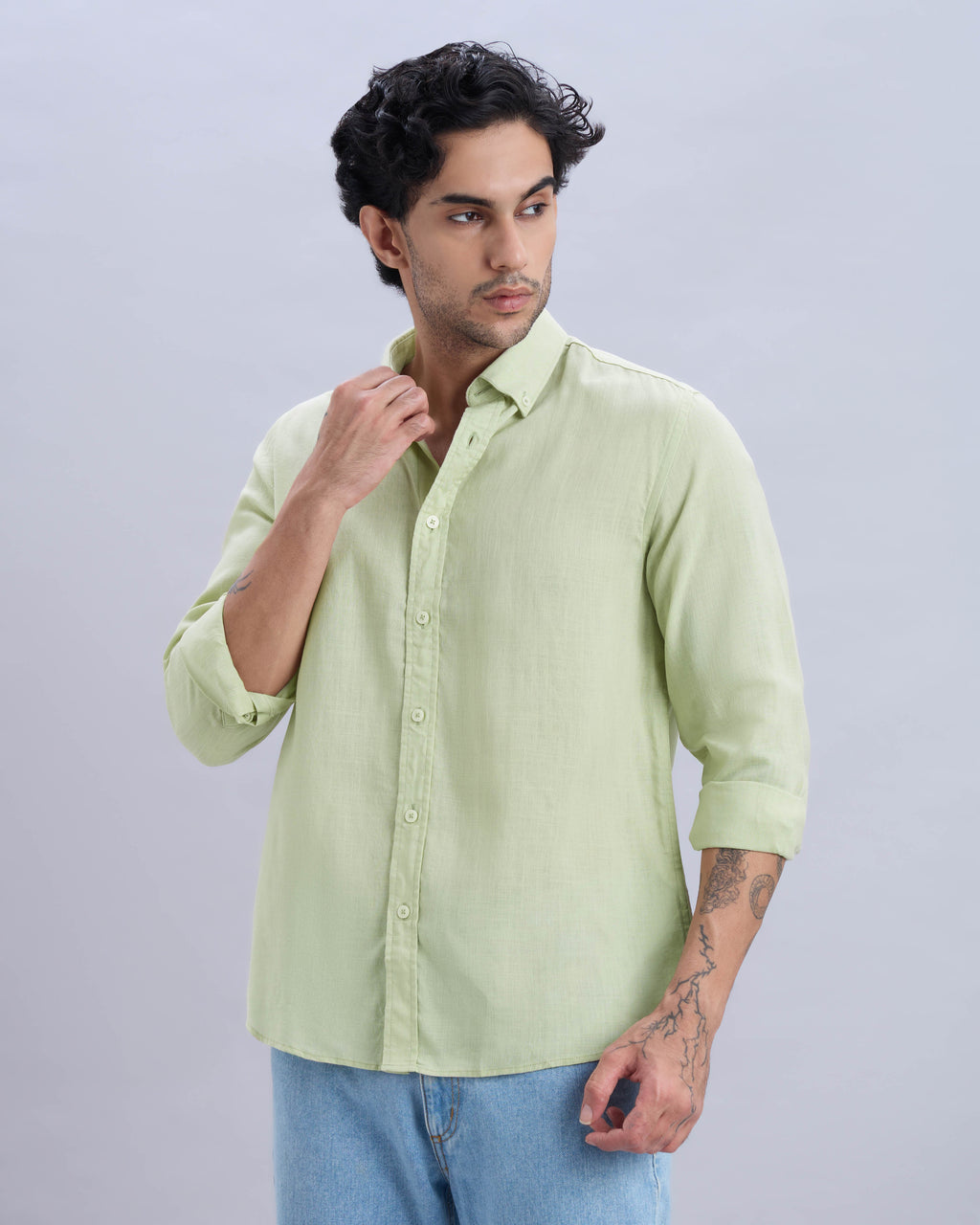 Sage Cotton-Linen Shirt