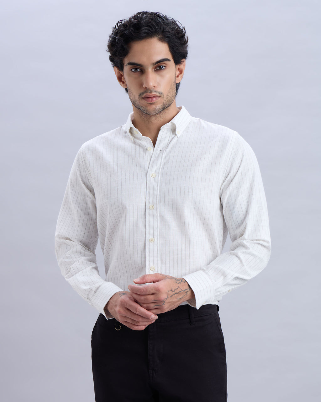 Stripes Cotton-Linen Shirt