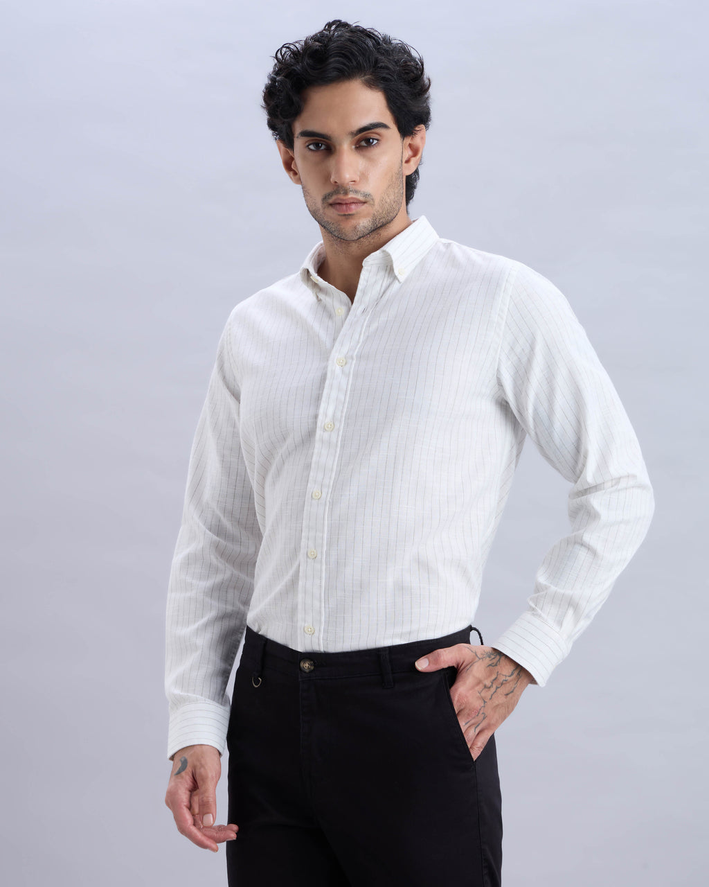 Stripes Cotton-Linen Shirt