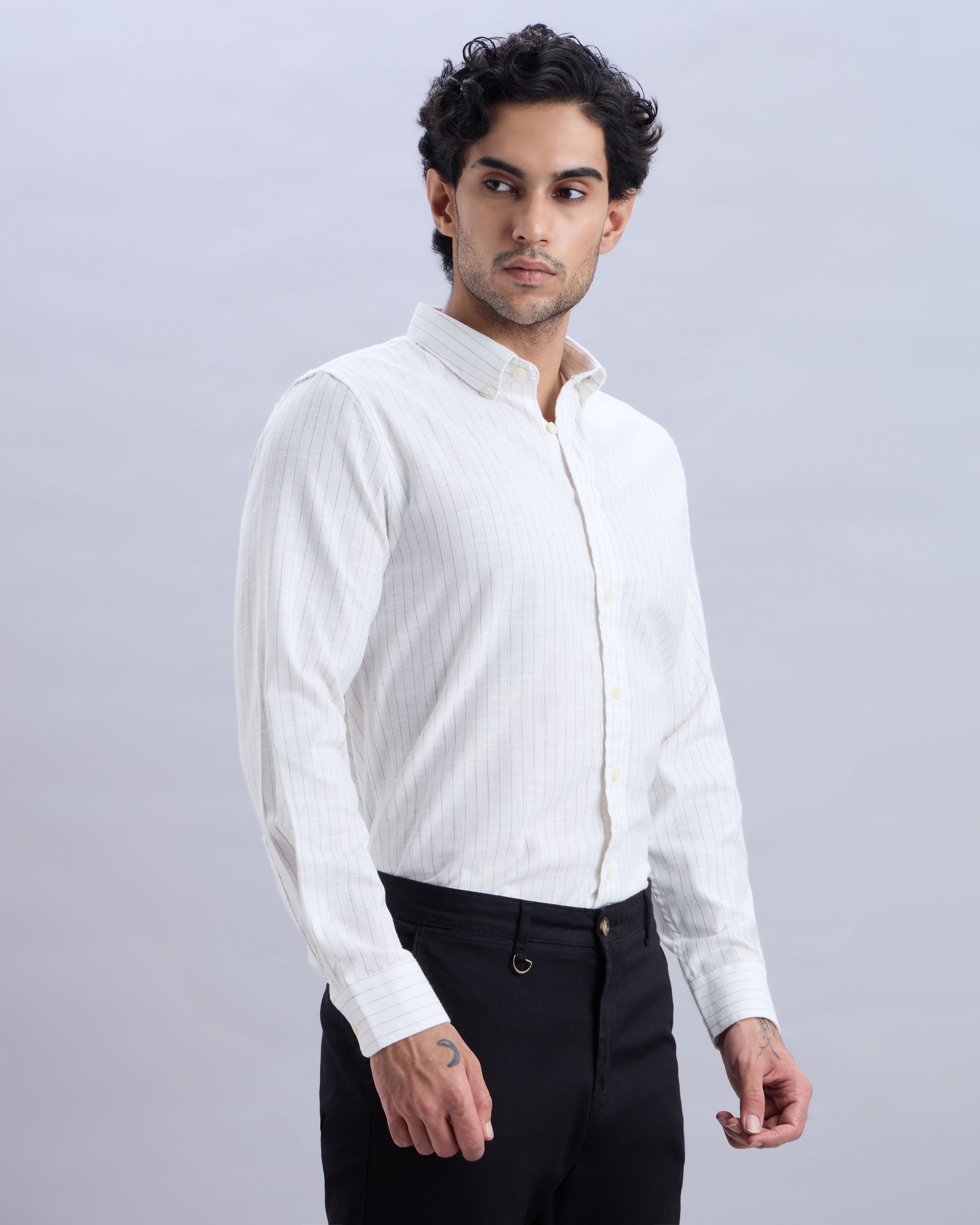 Stripes Cotton-Linen Shirt